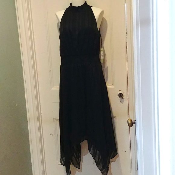 NWT Sam Edelman Dress Waterfall Hem Halter Neck - Picture 1 of 10